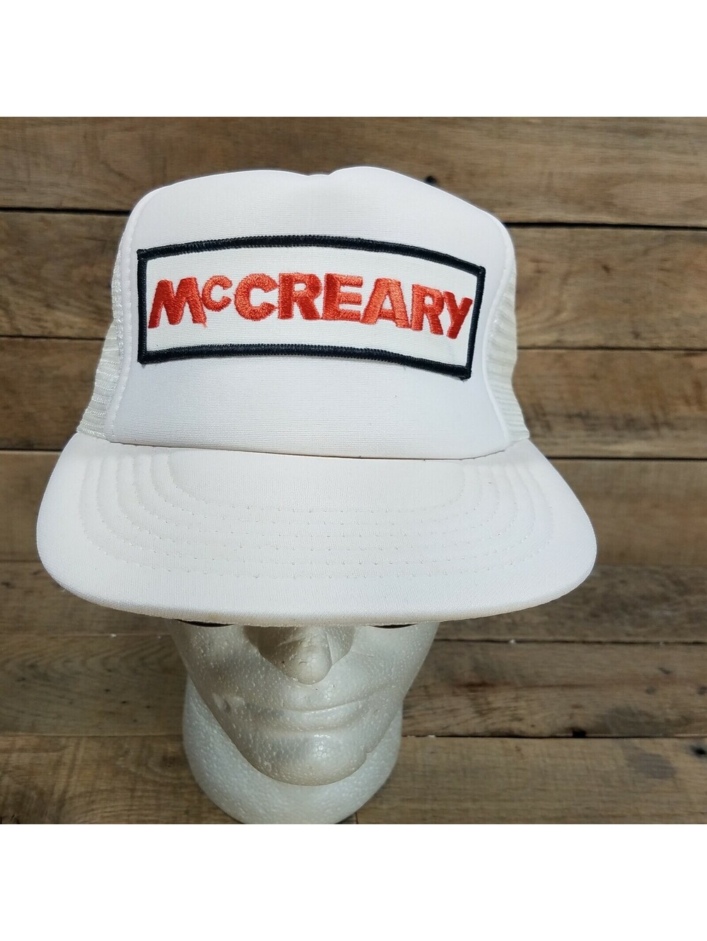 McCreary White Mesh back Trucker Cap Hat T3